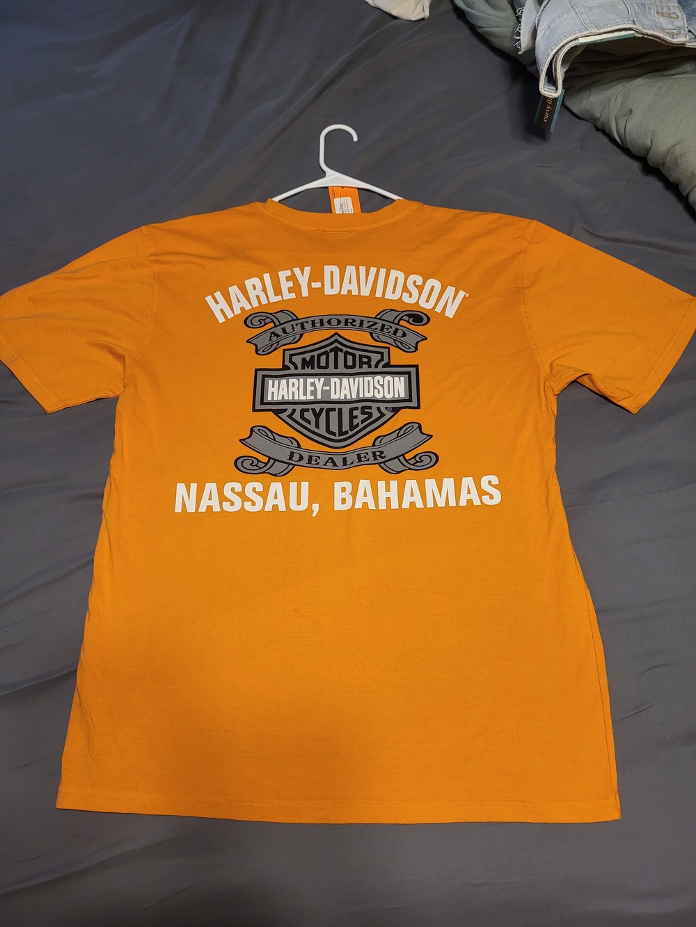 Harley-Davidson NWT Nassau Bahamas Orange Logo T-Shirt - Men's